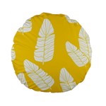 Yellow Banana Leaves Standard 15  Premium Flano Round Cushion 