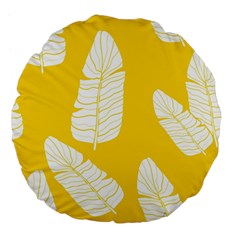 Yellow Banana Leaves Large 18  Premium Flano Round Cushion  from ArtsNow.com Front