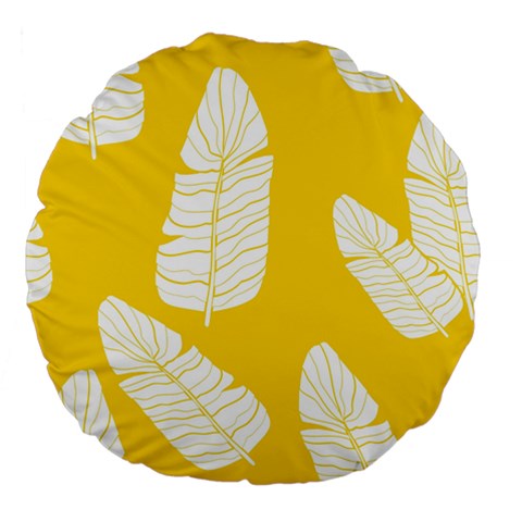 Yellow Banana Leaves Large 18  Premium Flano Round Cushion  from ArtsNow.com Back