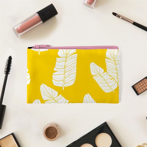 Yellow Banana Leaves Cosmetic Bag (XS) from ArtsNow.com Front