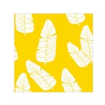 Yellow Banana Leaves Square Satin Scarf (30  x 30 )