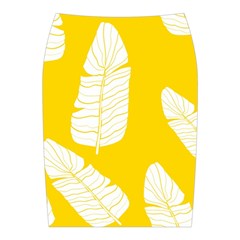 Yellow Banana Leaves Midi Wrap Pencil Skirt from ArtsNow.com Back