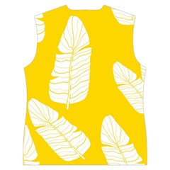 Yellow Banana Leaves Women s Button Up Vest from ArtsNow.com Back