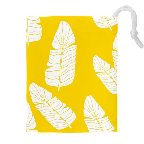 Yellow Banana Leaves Drawstring Pouch (4XL) from ArtsNow.com Front