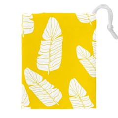 Yellow Banana Leaves Drawstring Pouch (4XL) from ArtsNow.com Front