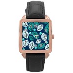 Vibrant Fall Autumn  Rose Gold Leather Watch 