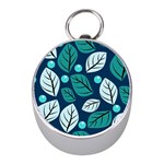 Vibrant Fall Autumn  Silver Compass (Mini)