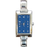 Little White Daisies  Flowers Garden Rectangle Italian Charm Watch