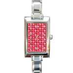 Little Flowers Garden   Rectangle Italian Charm Watch