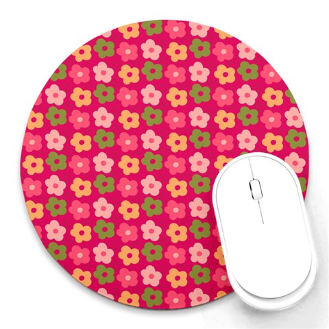 Little Flowers Garden   Round Mousepad from ArtsNow.com Front