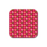 Little Flowers Garden   Rubber Square Coaster (4 pack)