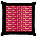 Little Flowers Garden   Throw Pillow Case (Black)