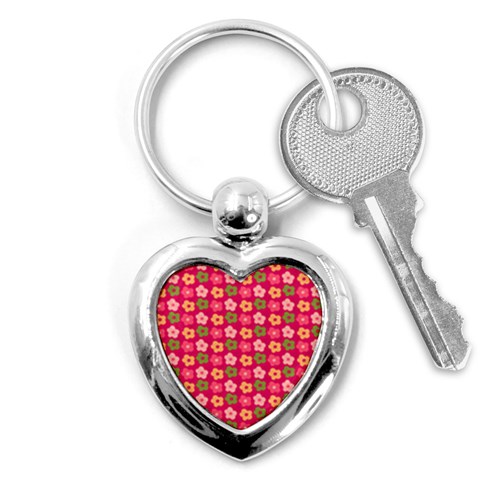 Little Flowers Garden   Key Chain (Heart) from ArtsNow.com Front