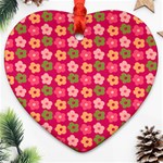 Little Flowers Garden   Heart Ornament (Two Sides)