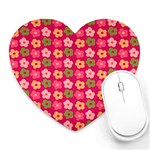 Little Flowers Garden   Heart Mousepad