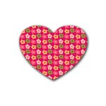 Little Flowers Garden   Rubber Coaster (Heart)