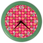 Little Flowers Garden   Color Wall Clock