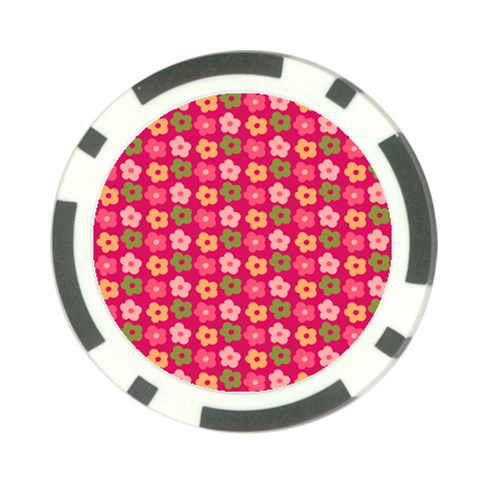 Little Flowers Garden   Poker Chip Card Guard from ArtsNow.com Front