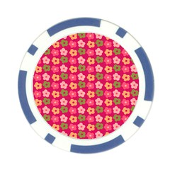 Little Flowers Garden   Poker Chip Card Guard from ArtsNow.com Front