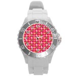 Little Flowers Garden   Round Plastic Sport Watch (L)