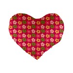 Little Flowers Garden   Standard 16  Premium Heart Shape Cushion 