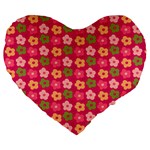 Little Flowers Garden   Large 19  Premium Heart Shape Cushion