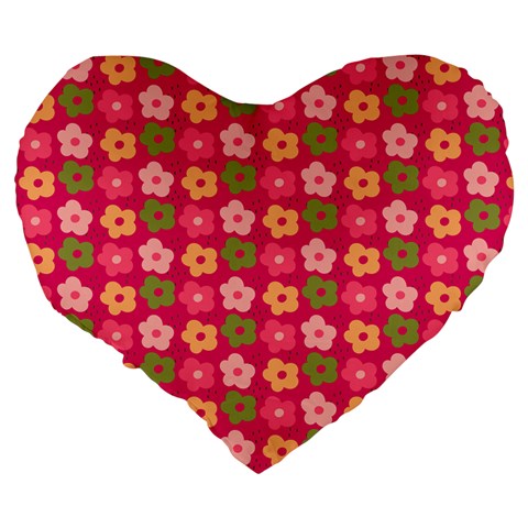 Little Flowers Garden   Large 19  Premium Heart Shape Cushion from ArtsNow.com Back