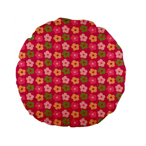 Little Flowers Garden   Standard 15  Premium Flano Round Cushion  from ArtsNow.com Front