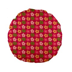 Little Flowers Garden   Standard 15  Premium Flano Round Cushion  from ArtsNow.com Back