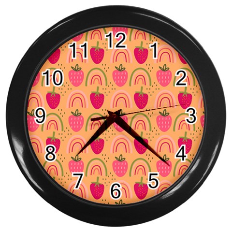 The Cutest Harvest   Wall Clock (Black) from ArtsNow.com Front