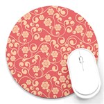 Pink Floral Wall Round Mousepad