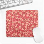 Pink Floral Wall Large Mousepad