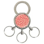 Pink Floral Wall 3-Ring Key Chain