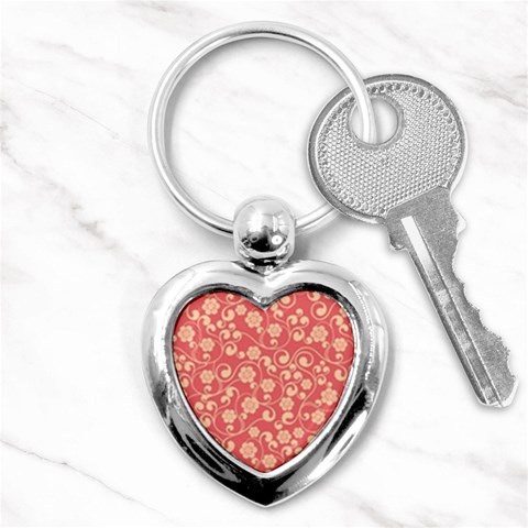 Pink Floral Wall Key Chain (Heart) from ArtsNow.com Front