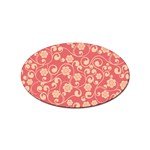 Pink Floral Wall Sticker (Oval)