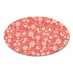 Pink Floral Wall Magnet (Oval)