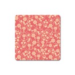 Pink Floral Wall Magnet (Square)