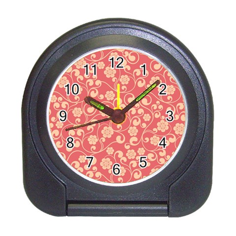 Pink Floral Wall Travel Alarm Clock from ArtsNow.com Front