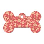 Pink Floral Wall Dog Tag Bone (One Side)