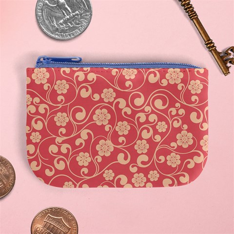 Pink Floral Wall Mini Coin Purse from ArtsNow.com Front