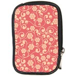 Pink Floral Wall Compact Camera Leather Case