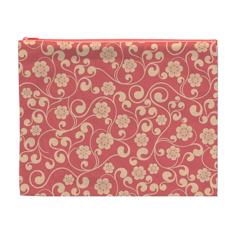 Pink Floral Wall Cosmetic Bag (XL) from ArtsNow.com Front