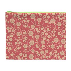 Pink Floral Wall Cosmetic Bag (XL) from ArtsNow.com Front