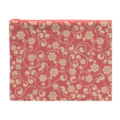 Pink Floral Wall Cosmetic Bag (XL) from ArtsNow.com Front