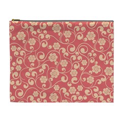 Pink Floral Wall Cosmetic Bag (XL) from ArtsNow.com Front