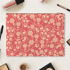 Pink Floral Wall Cosmetic Bag (XL) from ArtsNow.com Back