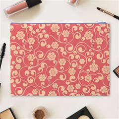 Pink Floral Wall Cosmetic Bag (XL) from ArtsNow.com Back