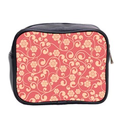 Pink Floral Wall Mini Toiletries Bag (Two Sides) from ArtsNow.com Back