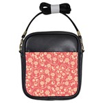 Pink Floral Wall Girls Sling Bag