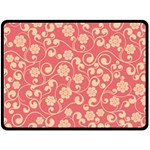 Pink Floral Wall Fleece Blanket (Large)